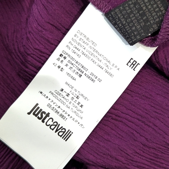 Roberto Cavalli Just Cavalli Crepe Midi Dress 42 - Picture 7 of 8